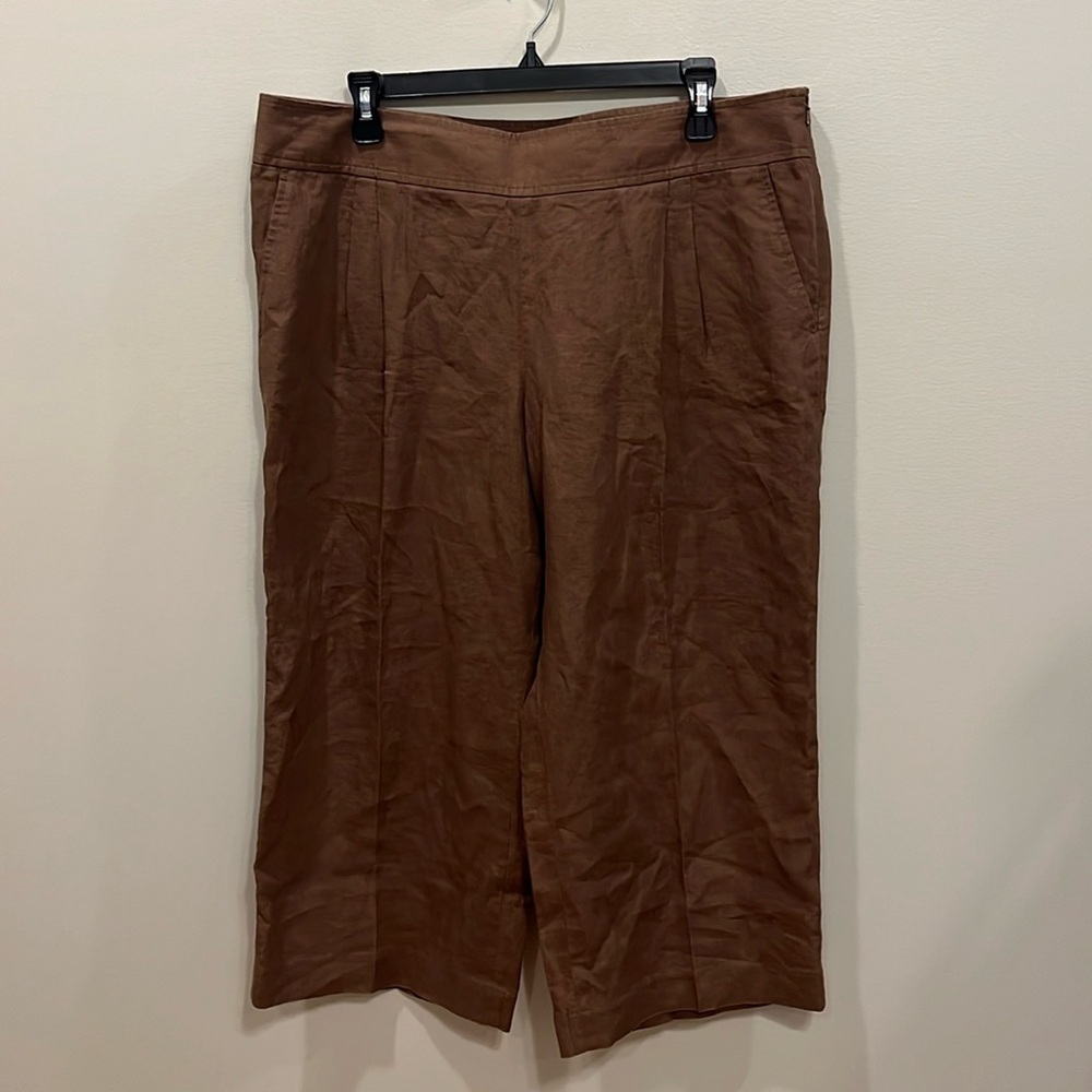 J. Jill Linen Capri Brown Linen Pants